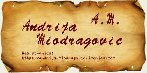 Andrija Miodragović vizit kartica